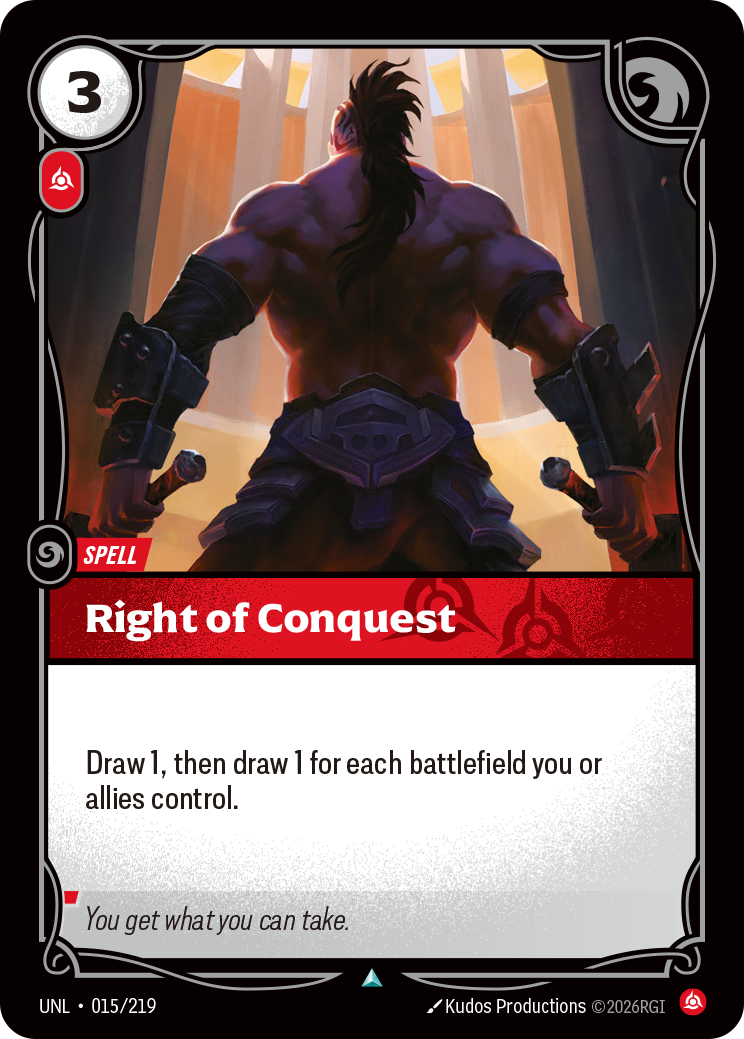 Right of Conquest · UNL 015