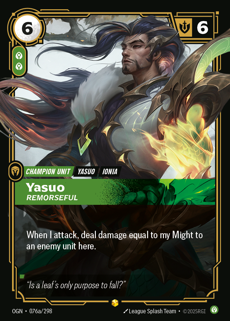 Yasuo, Remorseful (Alternate Art) · OGN 076a