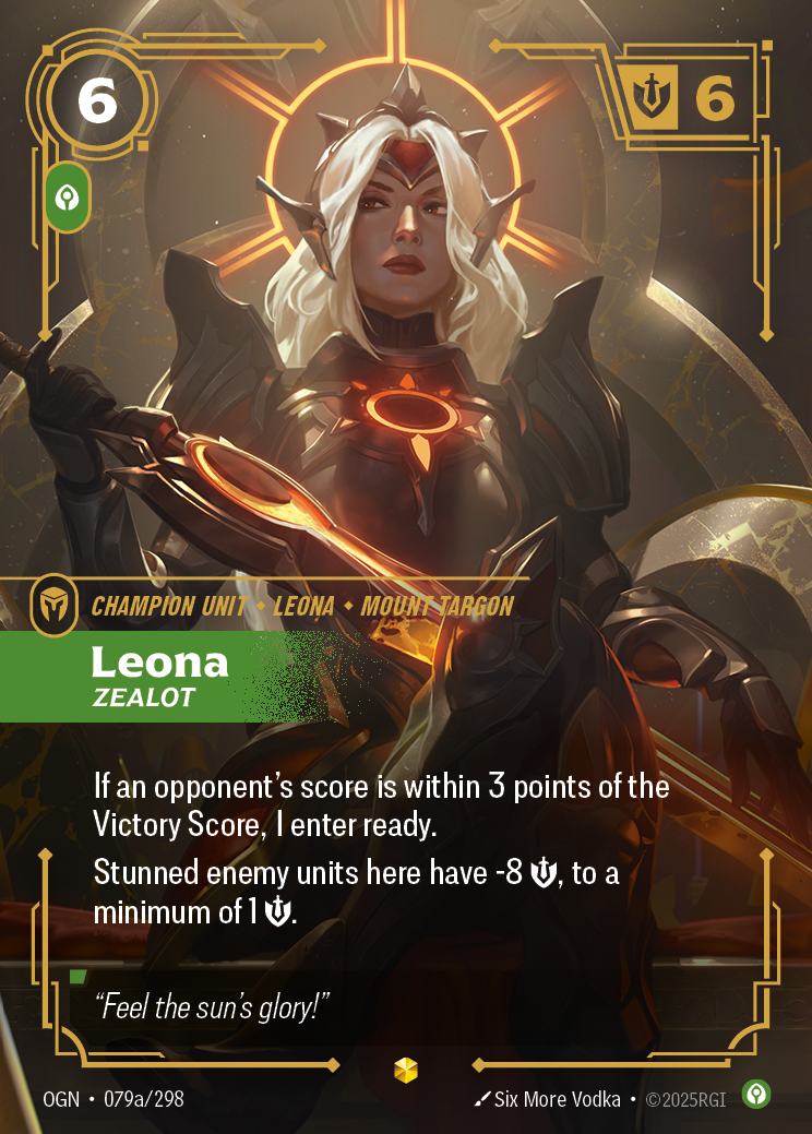 Leona, Zealot (Alternate Art) · OGN 079a
