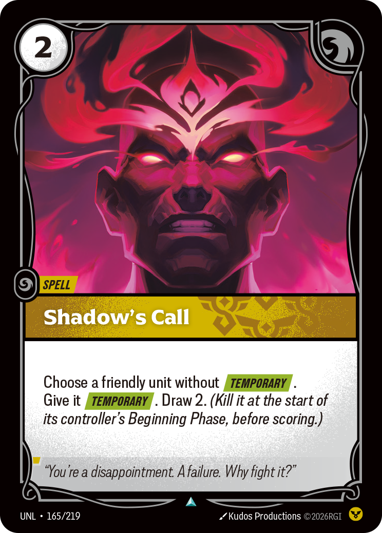 Shadow's Call · UNL 165