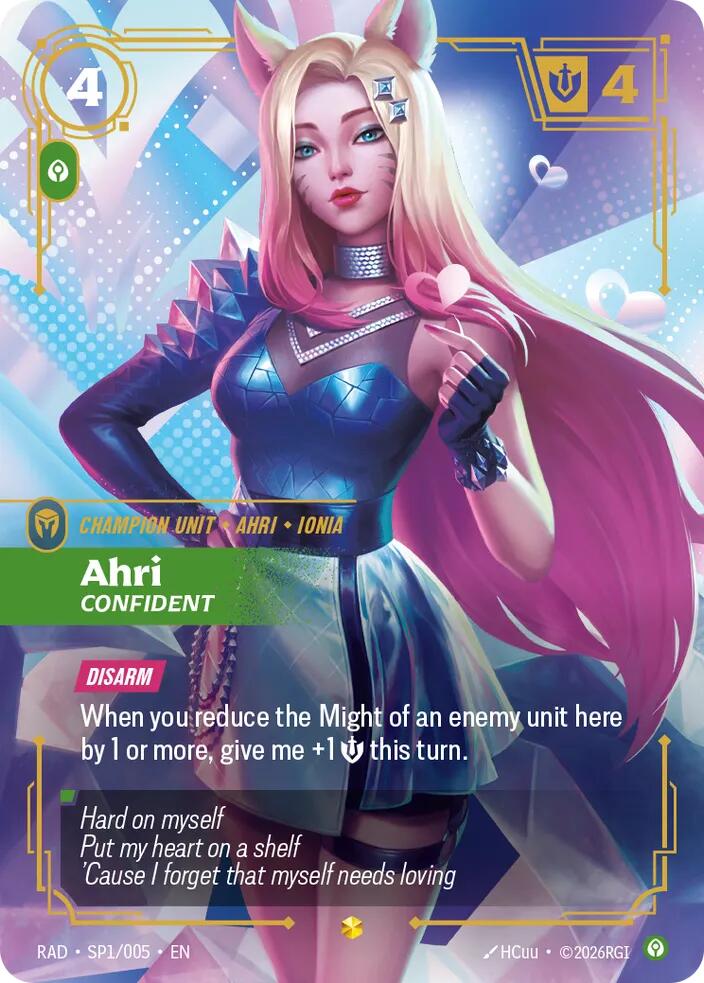 Ahri, Confident (K/DA Special Art Card) · RAD SP1