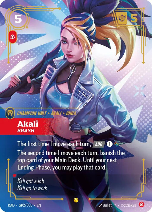 Akali, Brash (K/DA Special Art Card) · RAD SP2