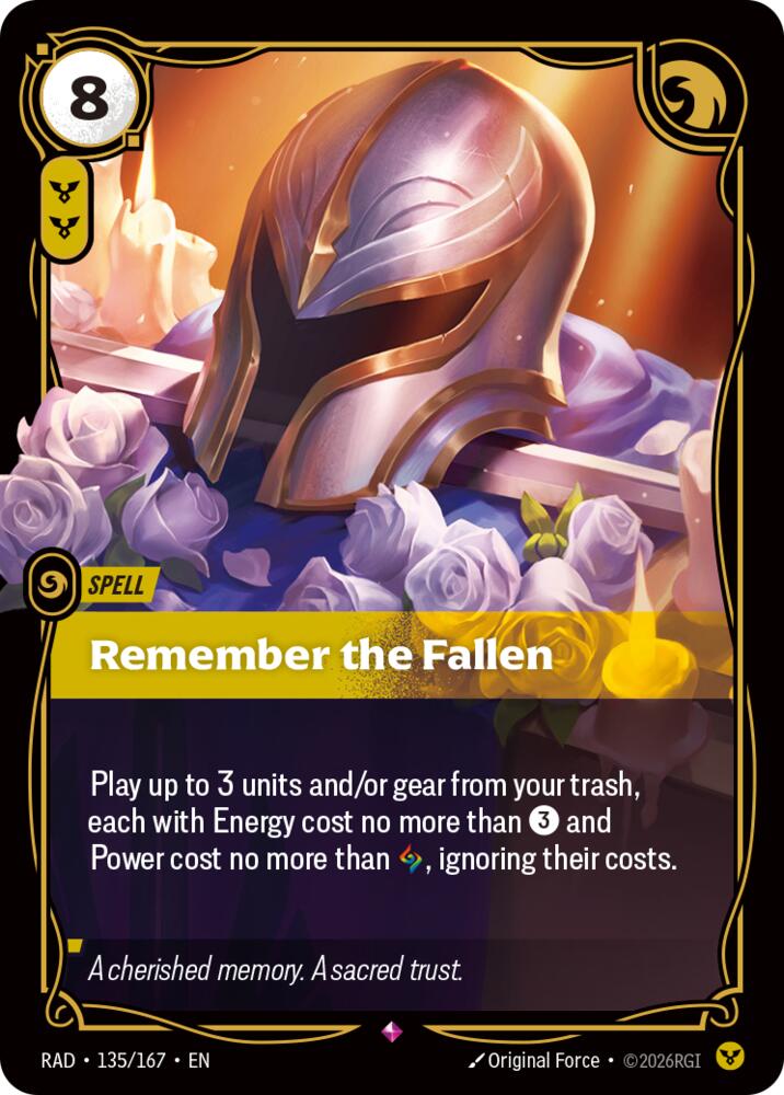 Remember the Fallen · RAD 135