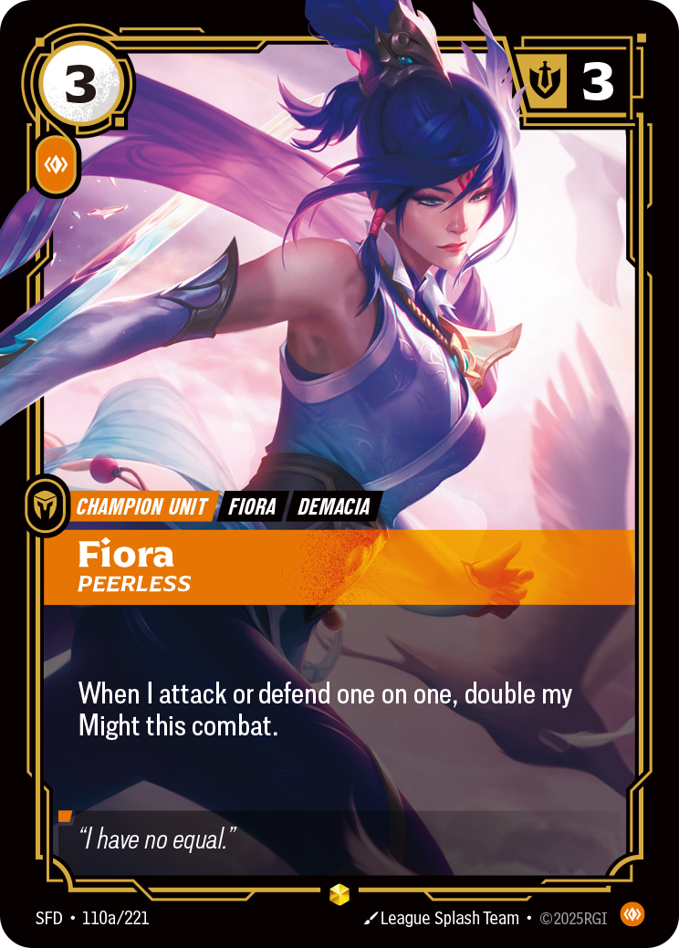 Fiora, Peerless (Alternate Art) · SFD 110a