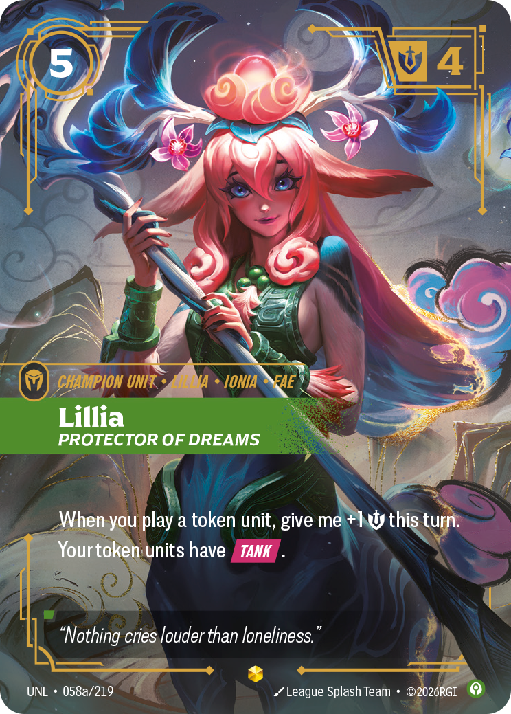 Lillia, Protector of Dreams (Alternate Art) · UNL 058a