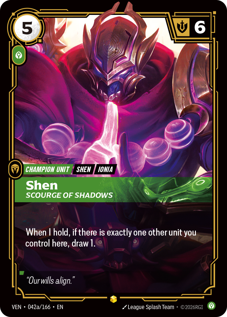 Shen, Scourge of Shadows (Alternate Art) · VEN 042a