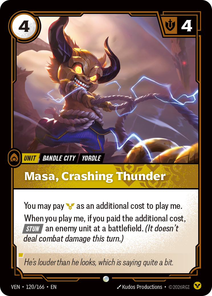 Masa, Crashing Thunder · VEN 120