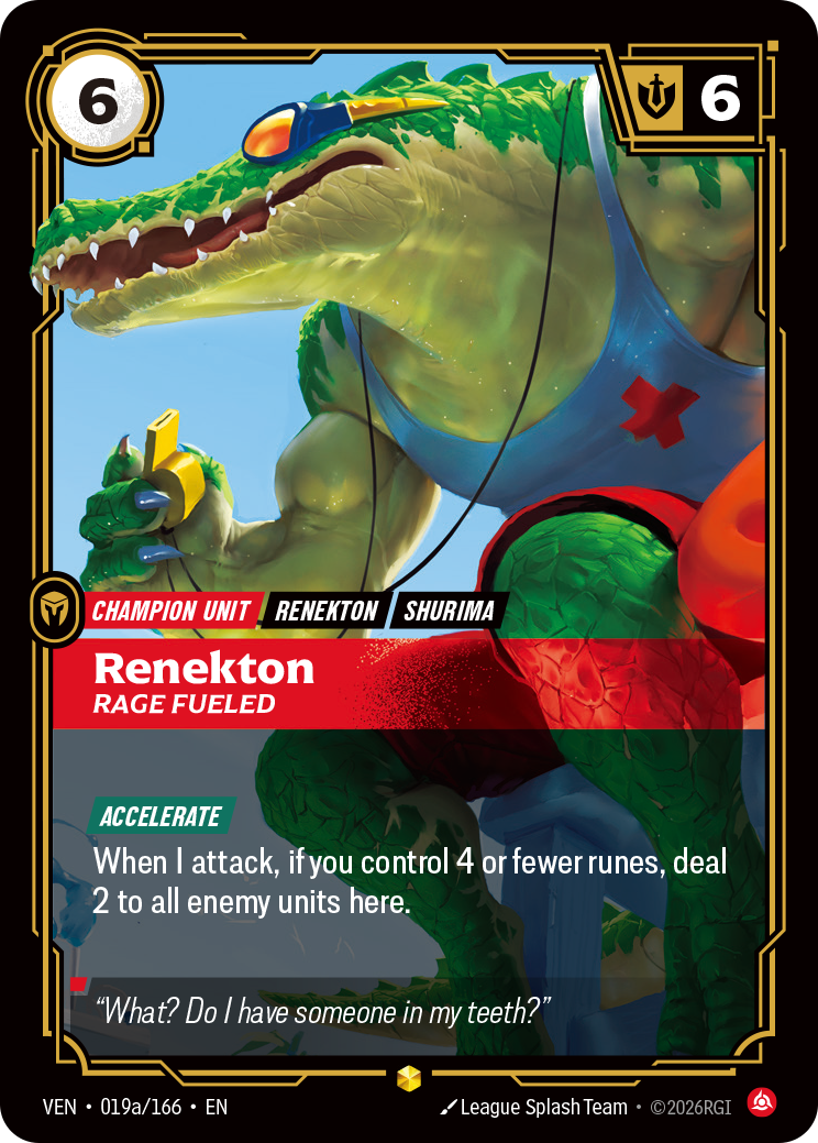 Renekton, Rage Fueled (Alternate Art) · VEN 019a