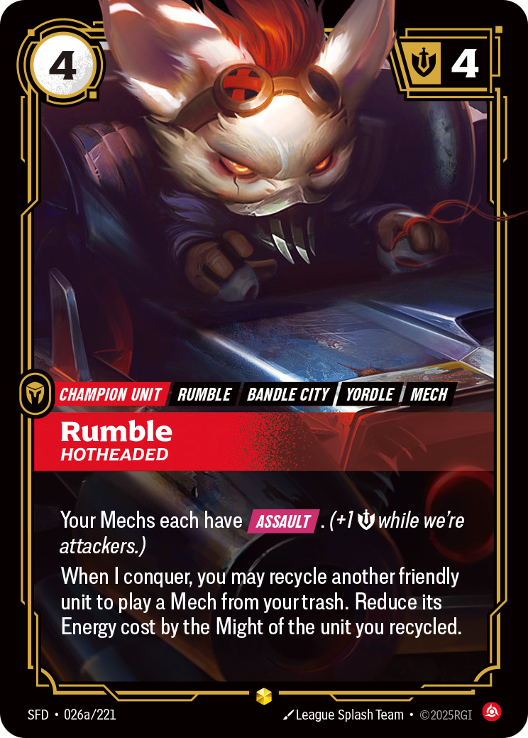Rumble, Hotheaded (Alternate Art) · SFD 026a