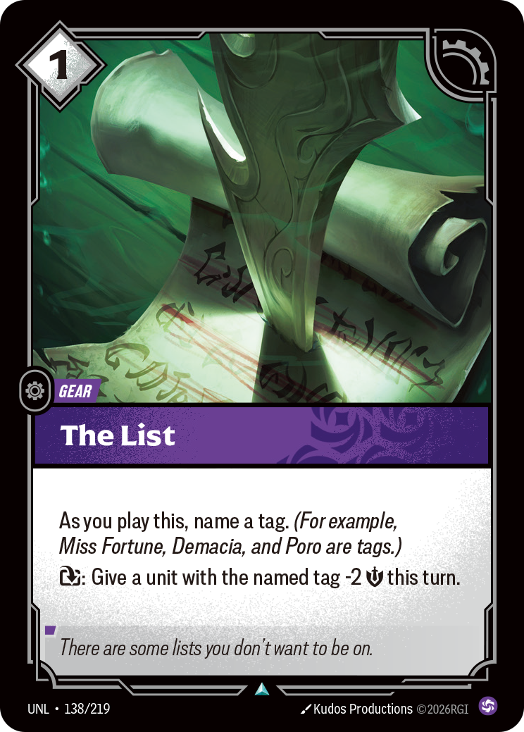 The List · UNL 138