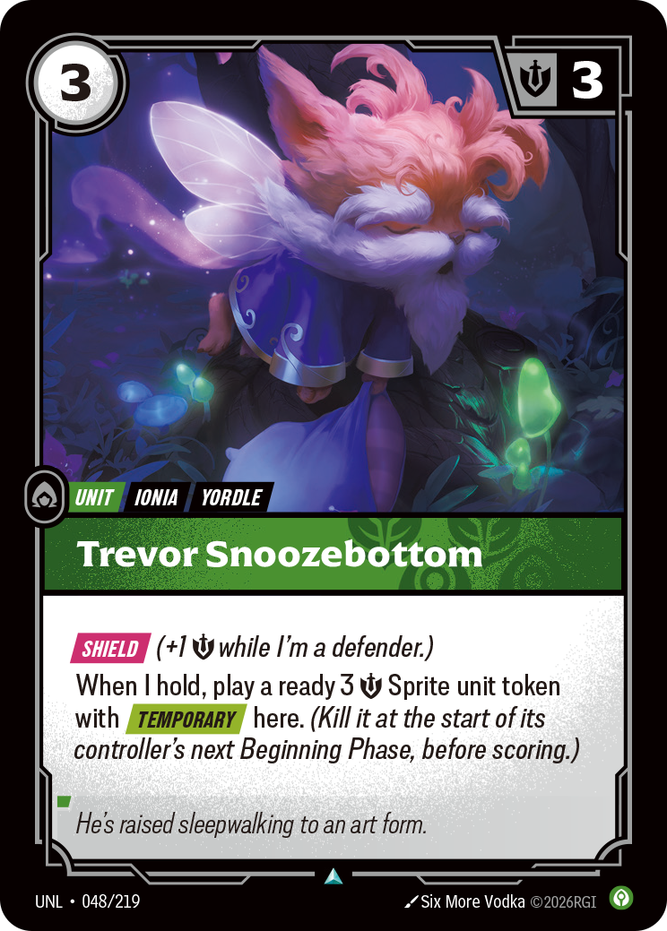 Trevor Snoozebottom · UNL 048